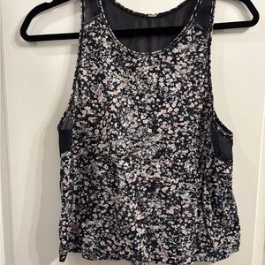 lululemon athletica Black and White Floral Tank Top